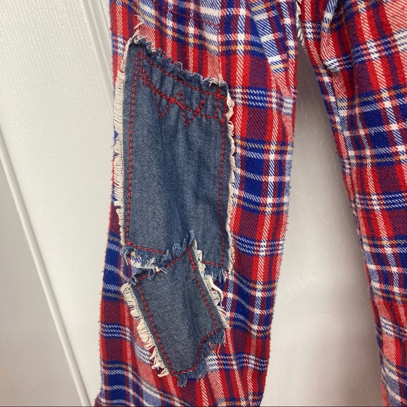 Volcom red plaid top with snaps - Picture 5 of 9